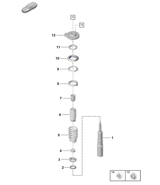 Diagram 402-000 Porsche 911 1987-1989 3.2L G50 Front Axle, Steering 