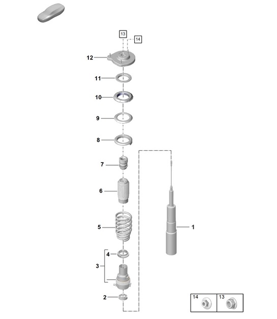 Suspension / Shock Absorber (PR:1BM, 2UM, E7S) 992.1 Carrera 2019 - 2024
