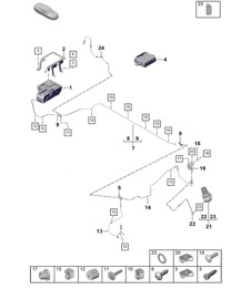 Adaptieve ophanging / Hydraulische leiding (PR:2UM - Chassis met verhoogde rijhoogte 2) 992.1 Carrera 2019 - 2024
