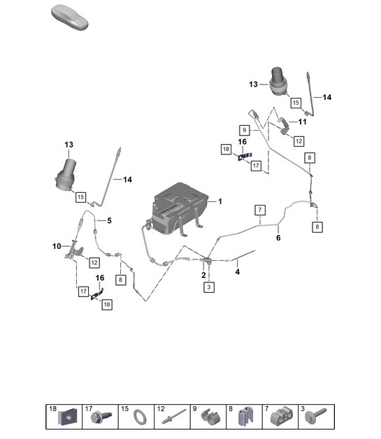 Diagram 402-018 Porsche 924 2.0L 1980-85 Front Axle, Steering 