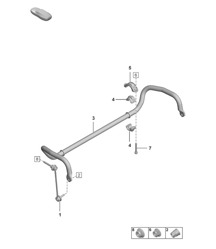 Stabilisator / Koppelstange (PR:1P0+K8K) 992.1 Carrera Cabriolet 2019 - 2024