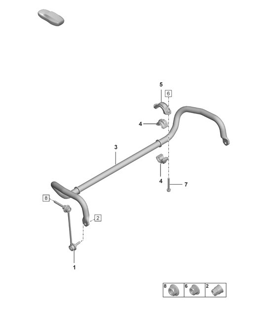 Diagram 402-030 Porsche 970.2 Panamera S V6 Turbo 3.0L 2WD Executive 2014-16 Front Axle, Steering 