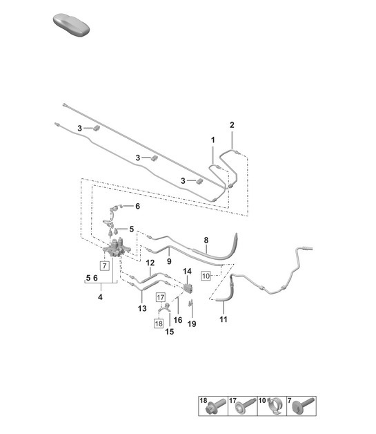 Diagram 402-110 Porsche 992 (911) MK1 2019-2024 Front Axle, Steering 