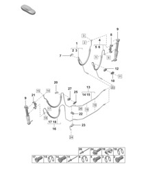 Hydraulic line / Rear end  - PDCC - (PR:1P7, E7S)  992.1 DAKAR  2019 - 2024