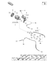 Hydraulische pomp / Hydraulische leiding - PDCC - (PR:1P7 - Stabilisatorstang, actieve carrosseriecontrole) 992.1 Carrera 2019 - 2024