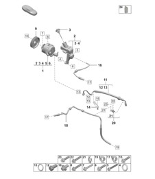 Hydraulic pump / Hydraulic line - PDCC - (PR:1P7 - Anti-roll bar, active body control)  992.1 Carrera 2019 - 2024