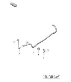 Stabilisator / Koppelstange (PR:1P0 – Standardfahrwerk, PR:K8C – Coupé) 992.1 Carrera 2019–2024