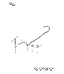 Anti-roll bar / Coupling rod - PDCC - (PR:1P7 - Anti-roll bar, active body control
(pdcc)) 992.1 Carrera 2019 - 2024