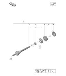 Arbre de transmission (PR : G1F, G1G, G1L, G1M) 992.1 Carrera 2019 - 2024