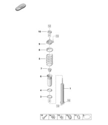 Suspension strut complete / Shock absorbers / Individual part  992.1 Carrera 2019 - 2024