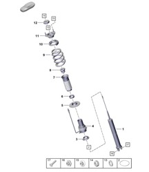 Suspension / Shock absorbers - For vehicles with adaptive
suspension (PR:1BM, 2UM, E7S) 992.1 DAKAR 2019 - 2024