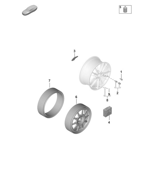 Diagram 601-030 Porsche 992 (911) MK1 2019-2024 Wheels, Brakes