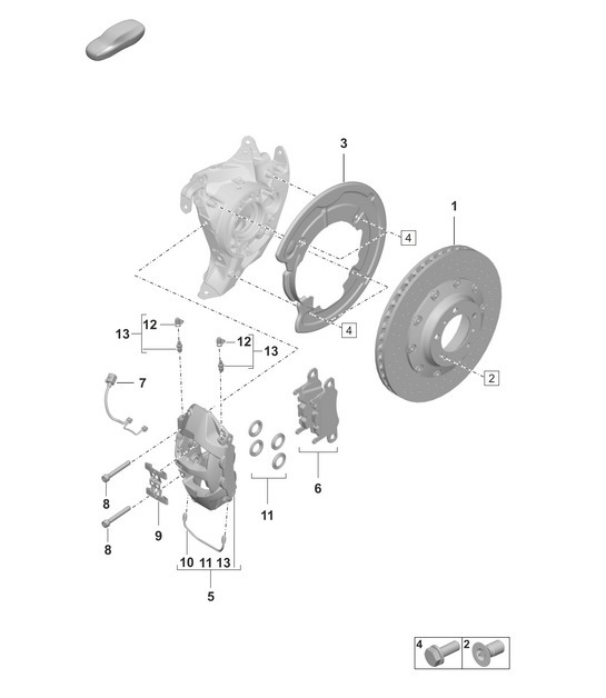 Diagram 603-010 Porsche 992 (911) MK1 2019-2024 Wheels, Brakes