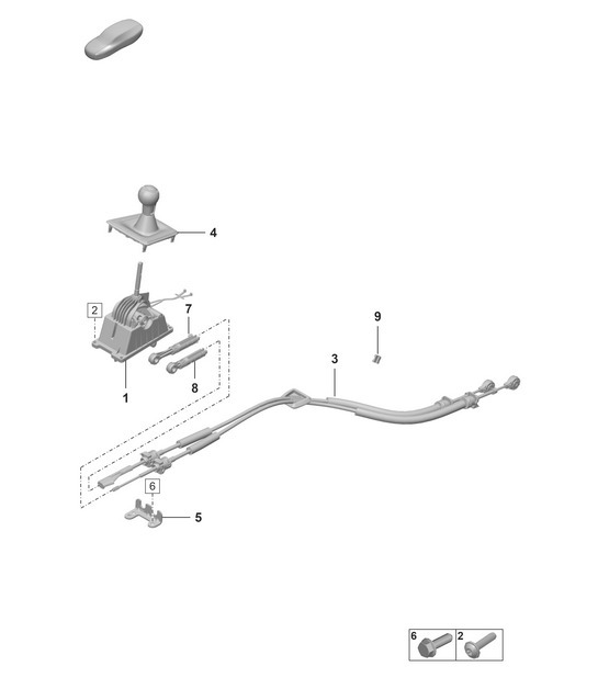 Diagram 701-000 Porsche 992 (911) MK1 2019-2024 Hand Lever System, Pedal Cluster 