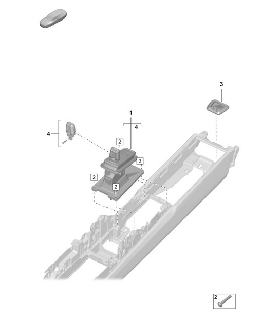 Diagram 701-100 Porsche 992 (911) MK1 2019-2024 Hand Lever System, Pedal Cluster 