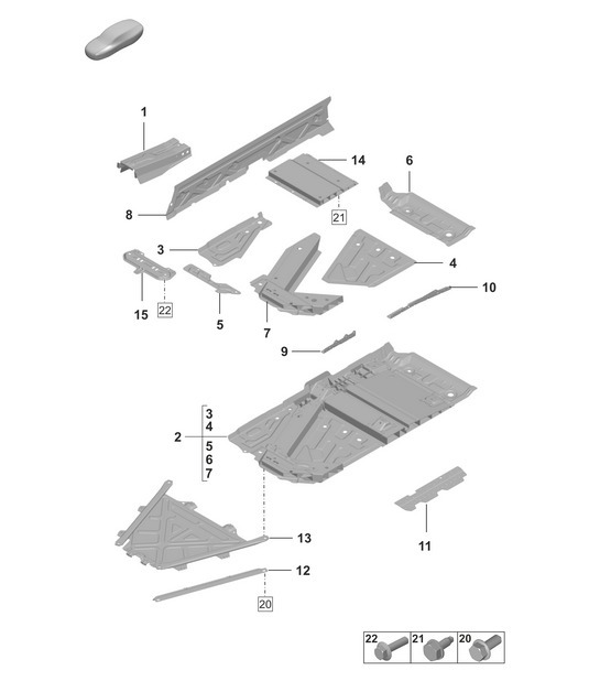 Diagram 801-200 Porsche 992 (911) MK1 2019-2024 Body