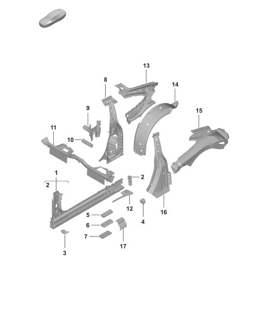 Diagram 801-500 Porsche 944 (1982-1991) 