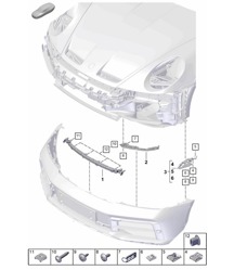Bumper Fasteners - FRONT - 911 Dakar (E7S)  992.1 Carrera 2019 - 2024