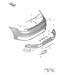 Bumper  with: Accessories - REAR -  (Basic / Model: ECE) 992.1 Carrera 2019 - 2024