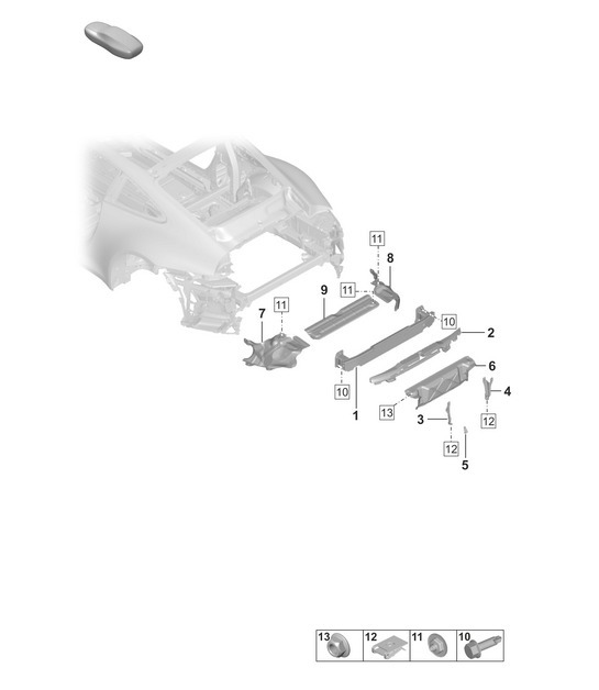 Diagram 802-800 Porsche 997 (911) MK1 2005-2008 Body