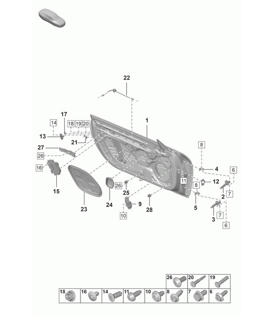 Diagram 804-000 Porsche 997 (911) MK1 2005-2008 Body