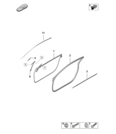 Door seal / Moldings  - COUPE - 992.1 Carrera 2019 - 2024