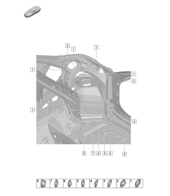 Plugs for body / Car body / Wheel housing - FRONT -  992.1 Carrera 2019 - 2024
