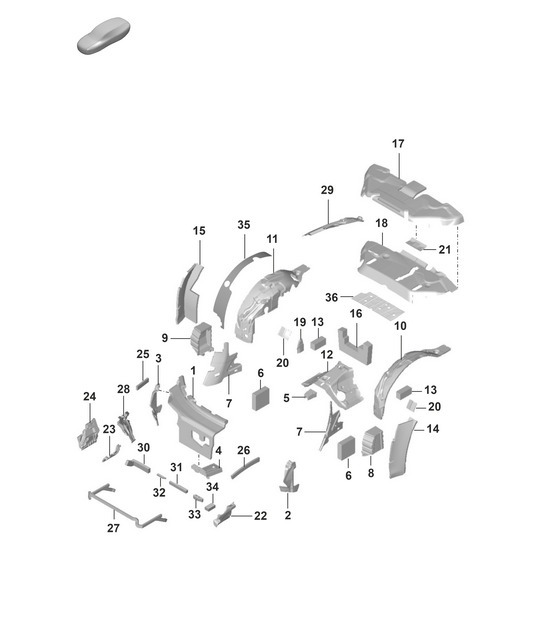 Diagram 807-810 Porsche 970.2 Panamera Turbo V8 Executive 2014-16 Body