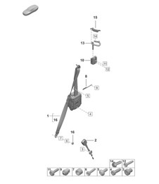 Three-point safety belt / Belt latch - FRONT -  992.1 Carrera 2019 - 2024