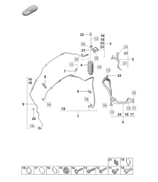 Diagram 814-700 Porsche 996 (911) (1997-2005) Carrozzeria