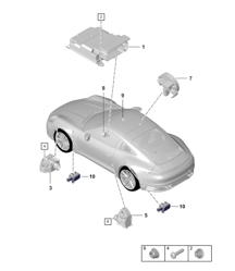 适用于 2019-2024 款 Carrera 992.1 的安全气囊控制单元/安全气囊碰撞传感器