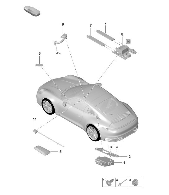 Diagram 901-070 Porsche 992 (911) MK1 2019-2024 Electrical equipment