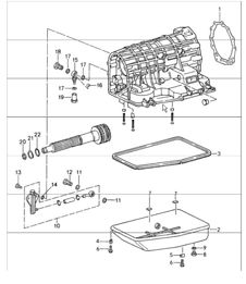 tiptronic transmission case oil pan 993 CARRERA A50.04/05 1994-98 tiptronic transmission case oil pan 993 CARRERA A50.04/05 1994-98