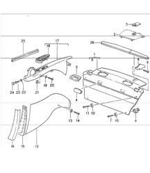 interior equipment rear 993 TARGA 1996 Onwards interior equipment rear 993 TARGA 1996 Onwards