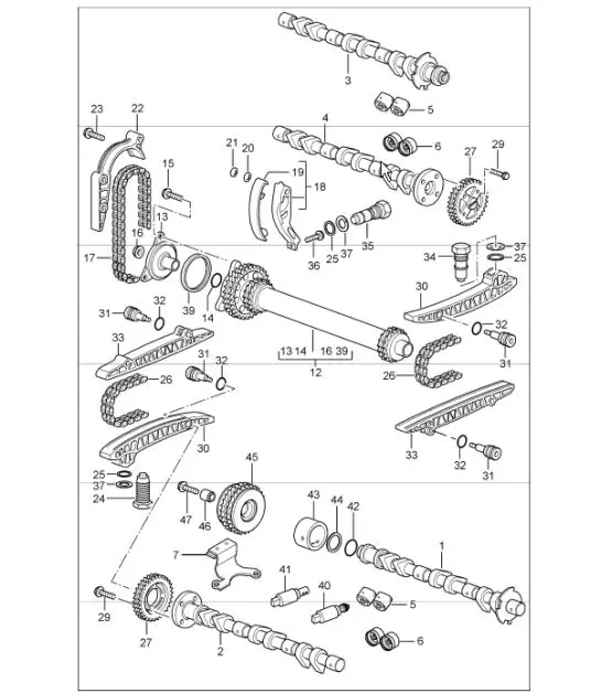 Diagram 103-11 Porsche 996 C4 3.4L 1997-08/01 Motor