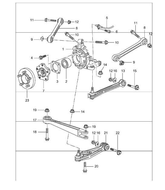 Diagram 501-00 Porsche Cayenne 3.6L 2007>> Hinterachse