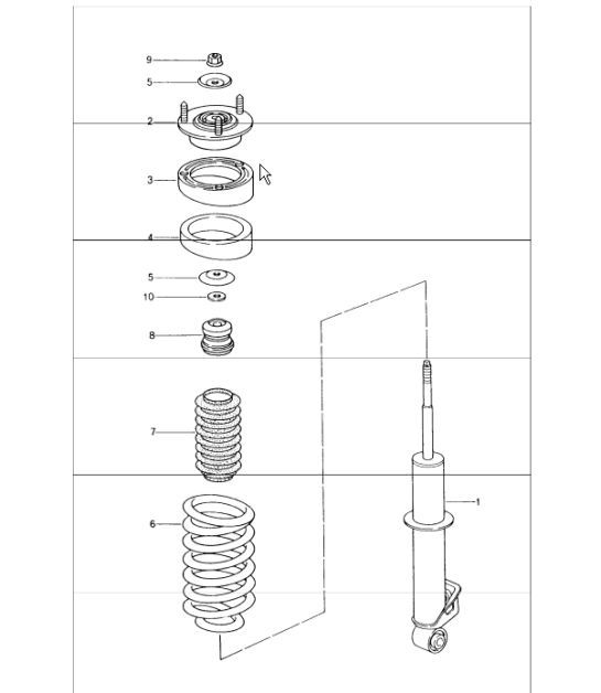 Diagram 502-00 Porsche Cayenne Turbo 4.5L 2003>> Rear Axle