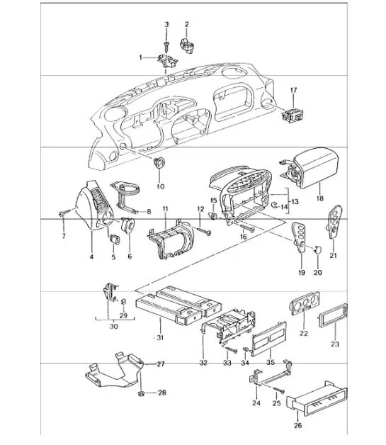 Diagram 809-01 Porsche 996 (911) (1997-2005) Karosserie