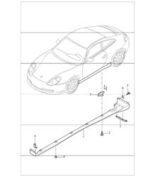 trim cover, door sill, single parts 996 CARRERA 4 1998-05