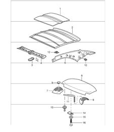 hardtop sound absorber 996 M550 (Hard Top) 1998-05 hardtop sound absorber 996 M550 (Hard Top) 1998-05