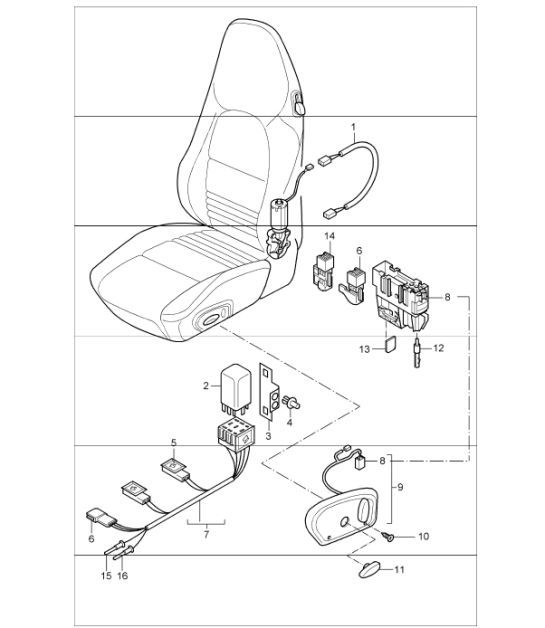 Diagram 817-60 Porsche Cayenne S V8 4.8L Benziner 400 PS Karosserie