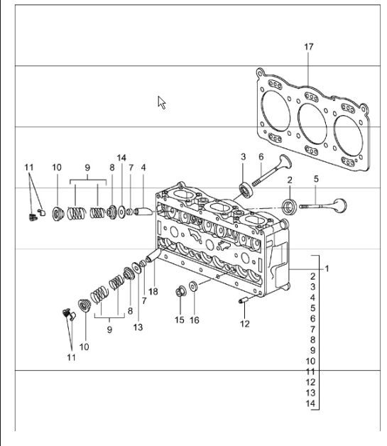 Diagram 103-00 Porsche 991 (911) MK2 2016-2019 Engine