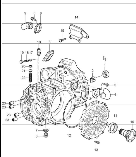 Diagram 302-01 Porsche Cayenne MK2 (957) 2007-2010 Übertragung