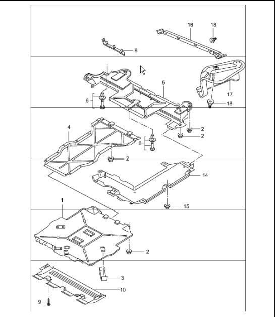 Diagram 801-70 Porsche 996（911）（1997-2005）  车身