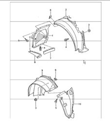 linings for wheel housing 996 TURBO 2001-05 linings for wheel housing 996 TURBO 2001-05