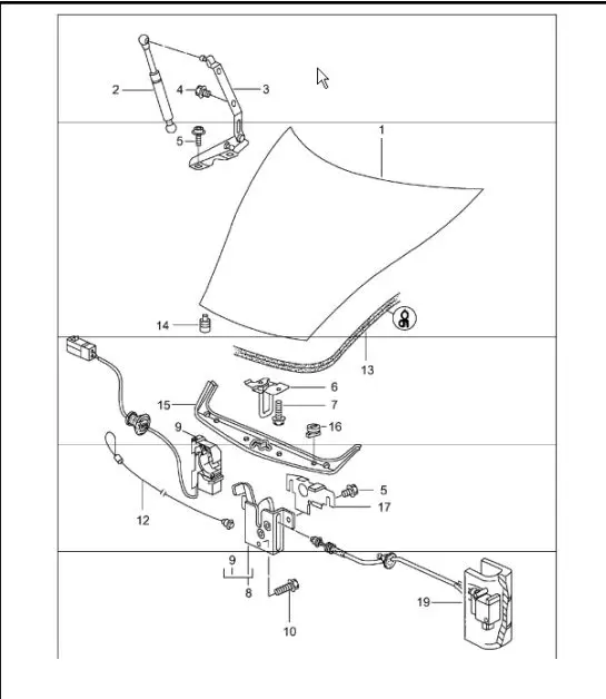 Diagram 803-00 Porsche 996 (911) (1997-2005) Carrocería