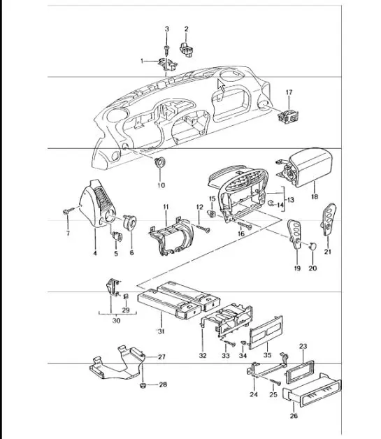 Diagram 809-01 Porsche 996 (911) (1997-2005) Carrocería