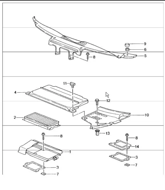 Diagram 813-20 Porsche 996 (911) (1997-2005) Carrocería