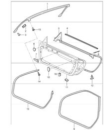 door seal gasket  windscreen 997.1 2005-08 door seal gasket  windscreen 997.1 2005-08