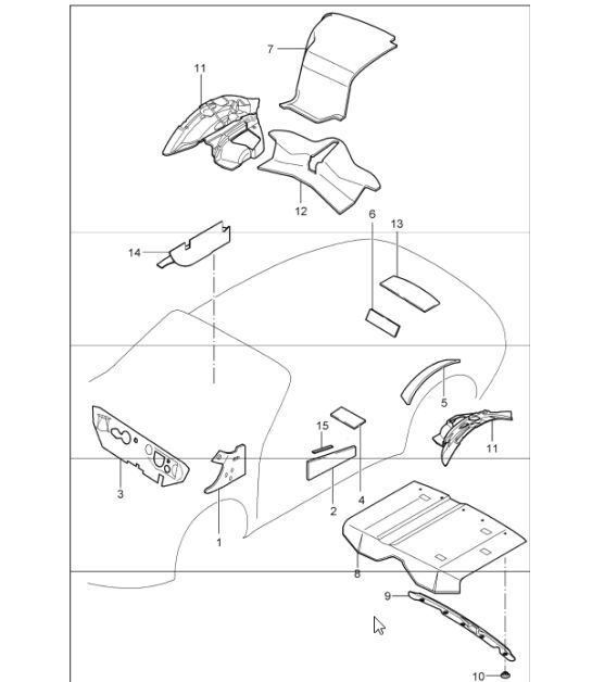 Diagram 807-16 Porsche 997 (911) MK1 2005-2008 Body